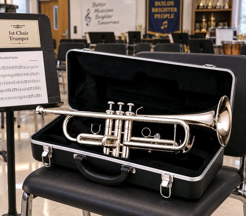 Silver flat trumpet new - silver, b-flat