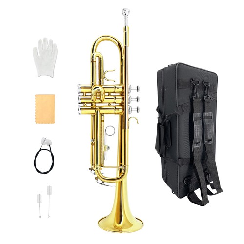 Musical brass trumpet with - bb,